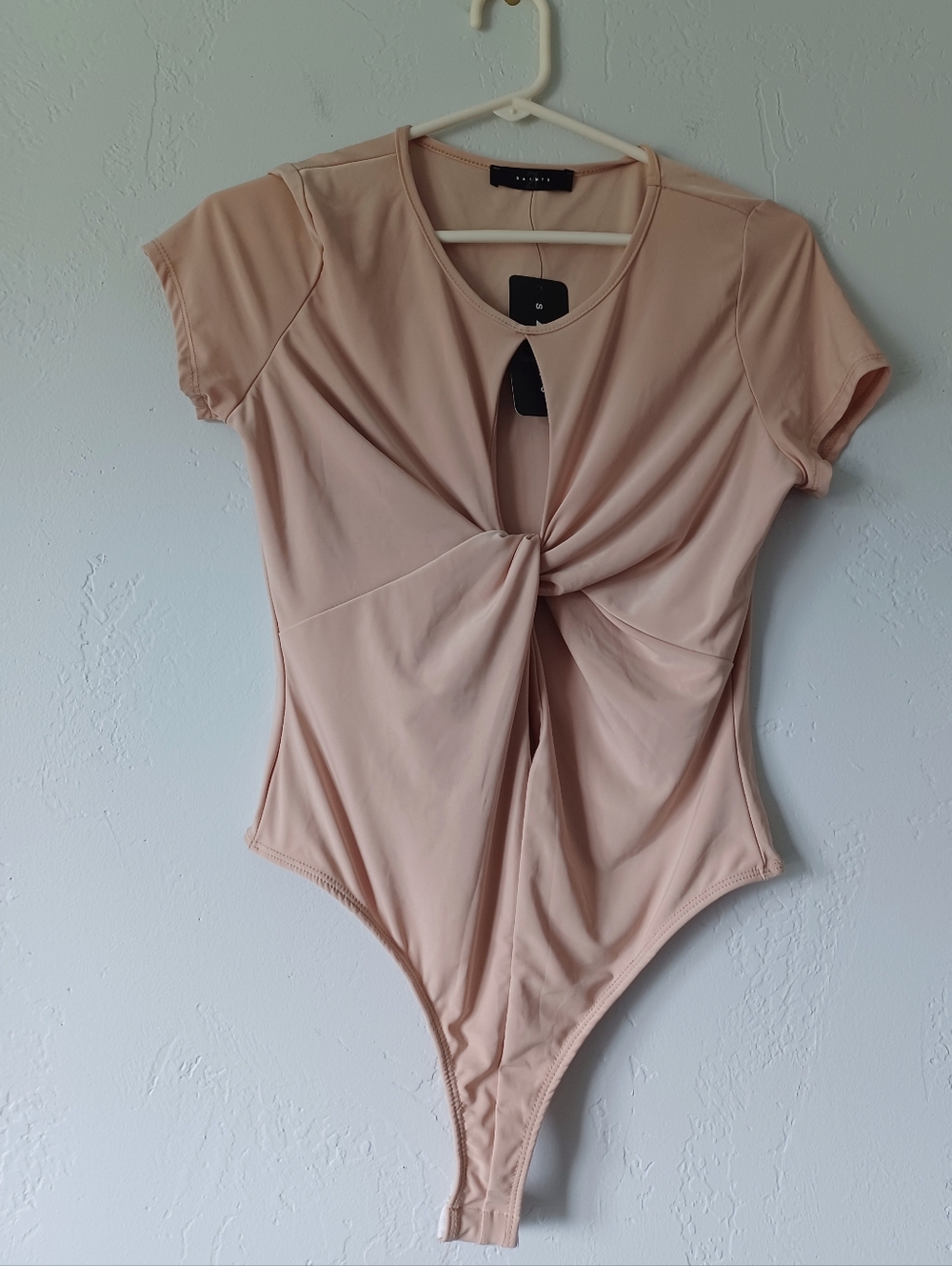 NWT 21 Saints Twist Front Nude Bodysuit